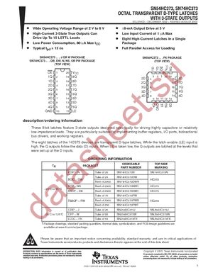 SN74HC373APWRE4 datasheet  